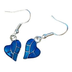 Blue Heart Earrings